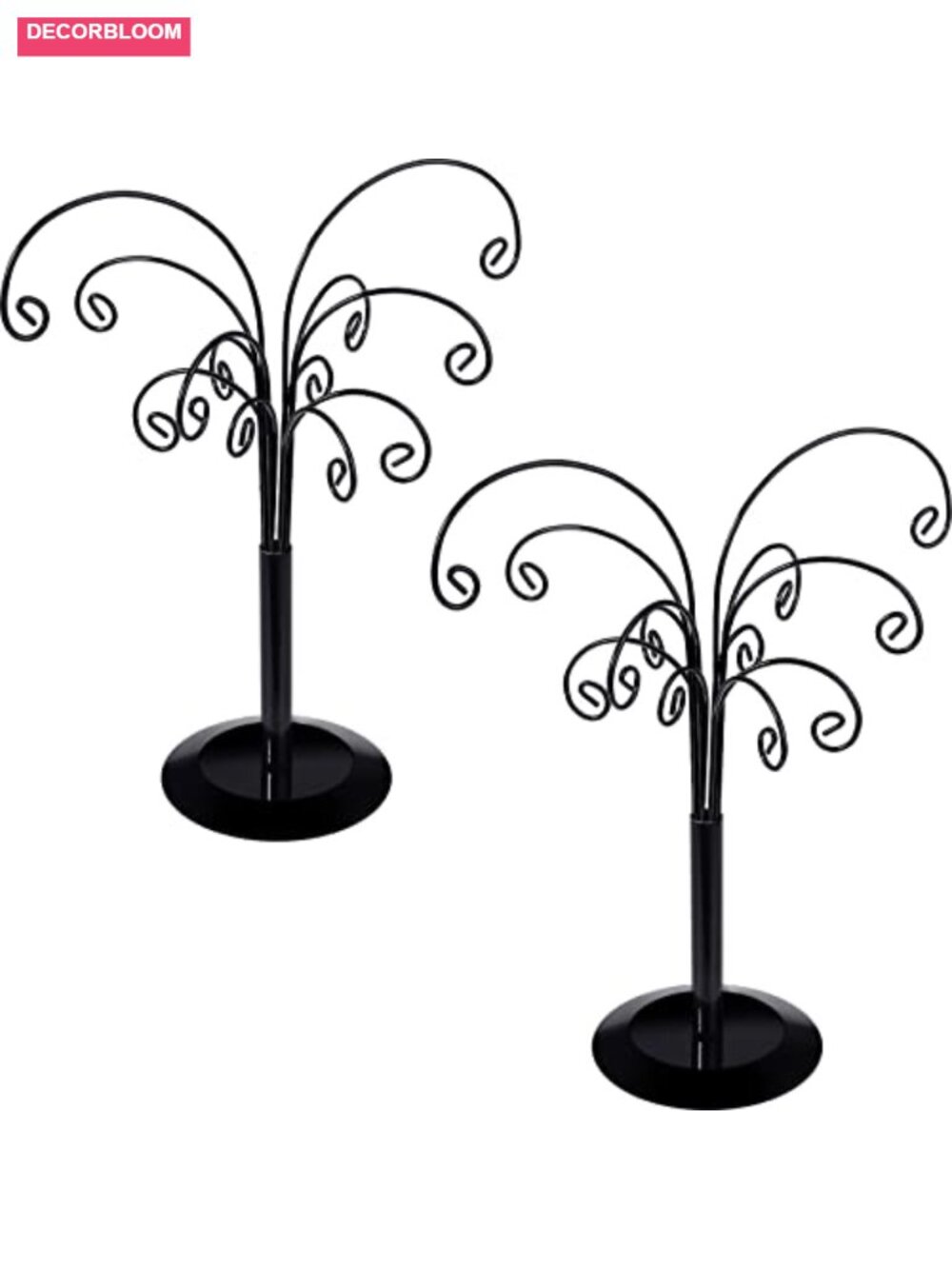 2 Pc 11" Metal Ornament Display Stand Tree Holder 12 Hooks